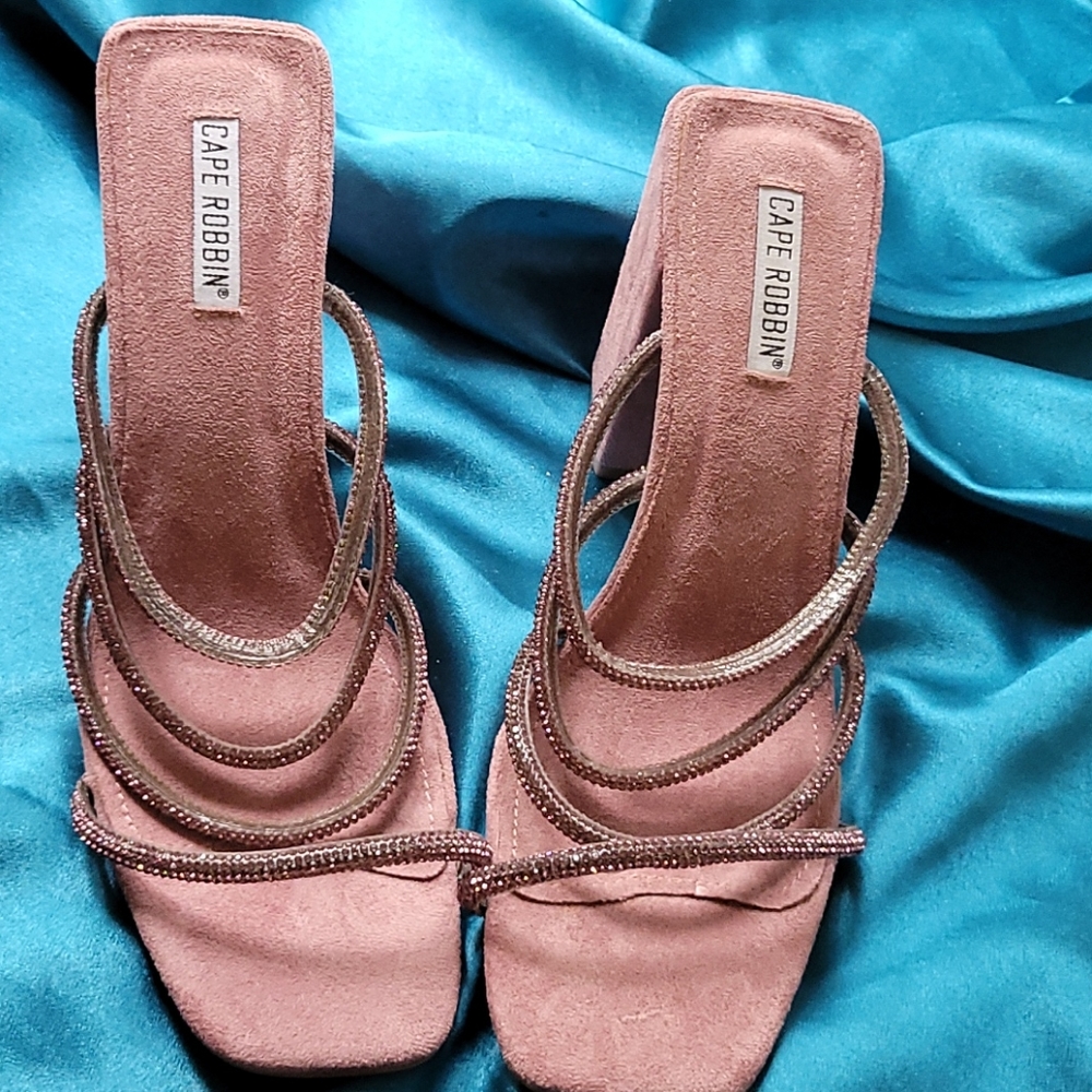 Cape Robbin Sandal Heels, Size 10M, Pink/Mauve